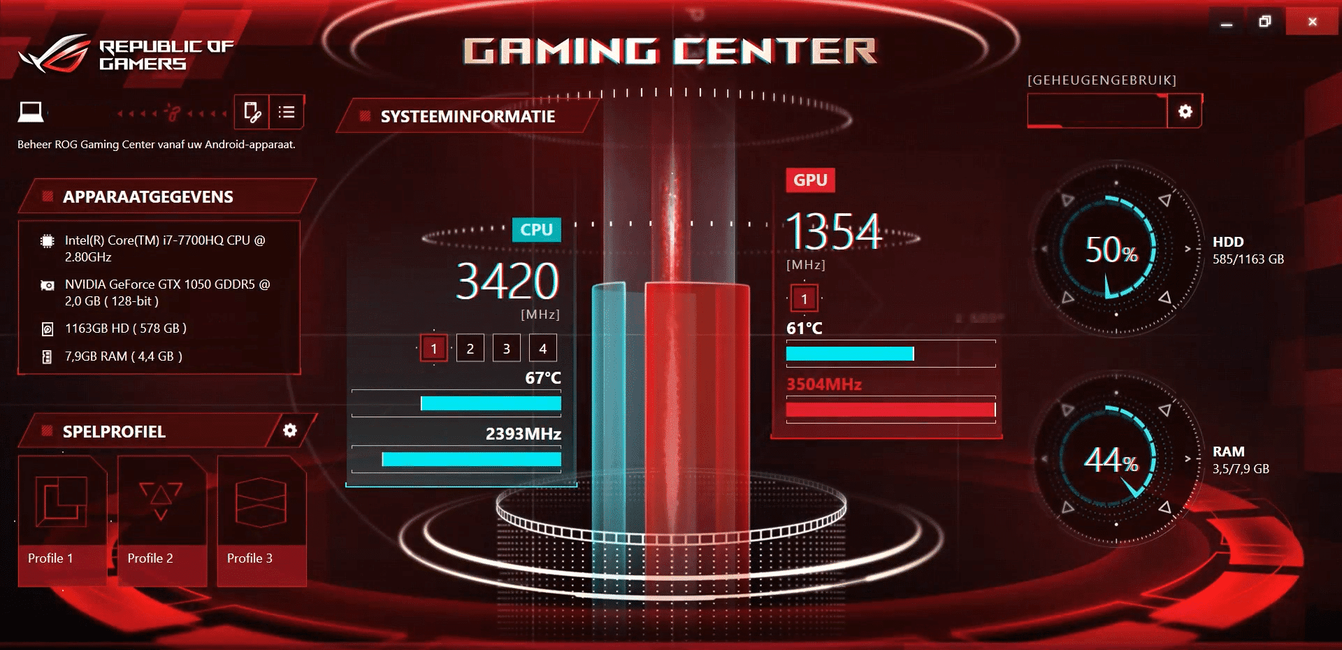 centro de juegos asus rog